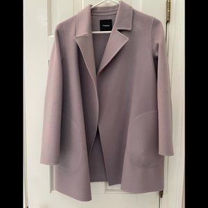 NWOT Theory cashmere wool blend coat, lilac color